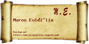 Maros Eulália névjegykártya